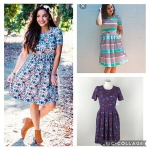 LuLaRoe Amelia Short Sleeve Dress with pockets women’s size large